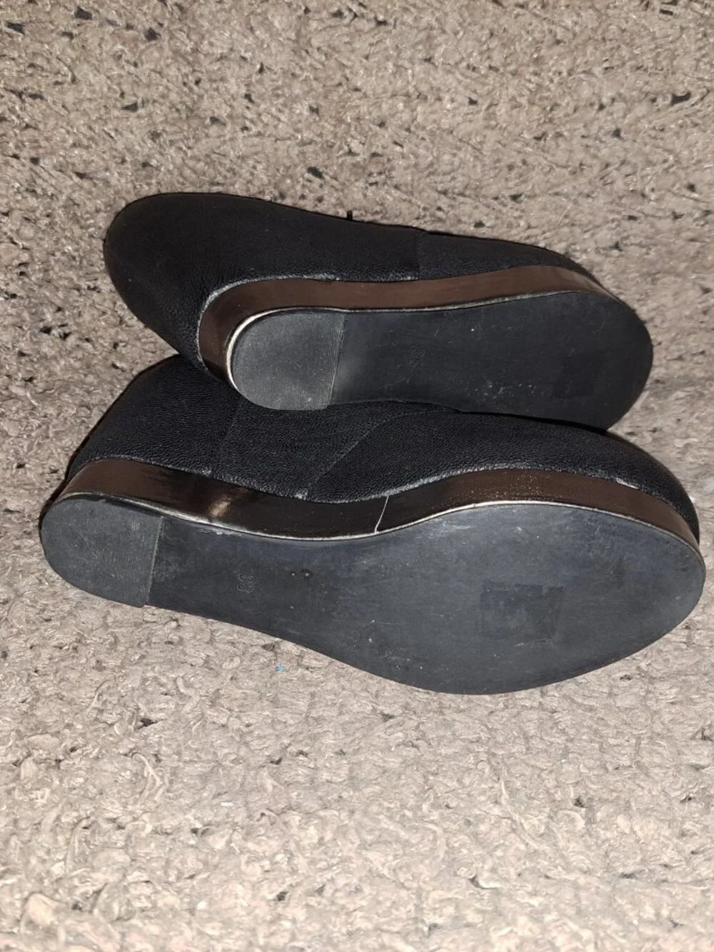 JEFFREY CAMPBELL-Raid-Black/Silver Leather Platform Heels-Sz 38/7.5-Excellent